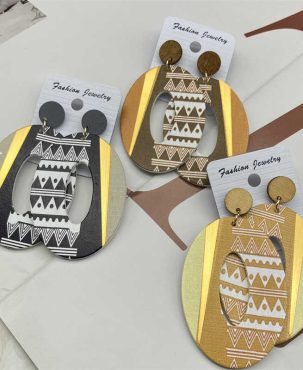 Wood Earrings Ornament Vintage Jewelry Mid-Ancient Bohemian Style Earrings Fashion