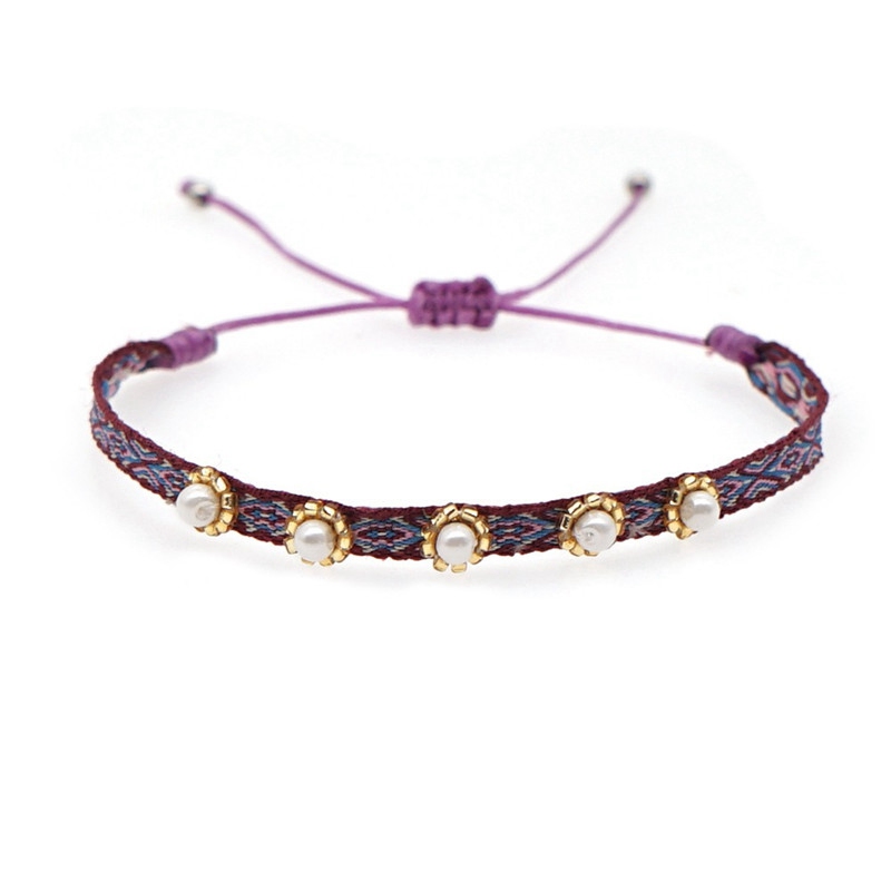 Fabric Bracelet For Women Braided Rope Cloth Bracelets Jewelry 2024Friendship Gift Jewellery Handmade Beads - 图片 15
