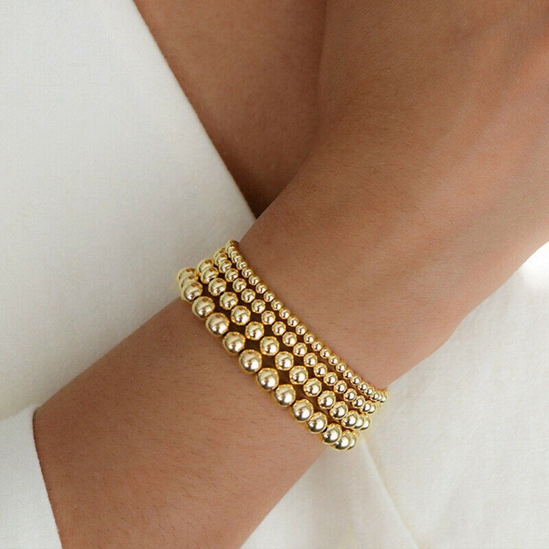 Bohemian Gold Filled Beads Beaded Beaded Stretch Stackable Bracelets Men Women - 图片 5