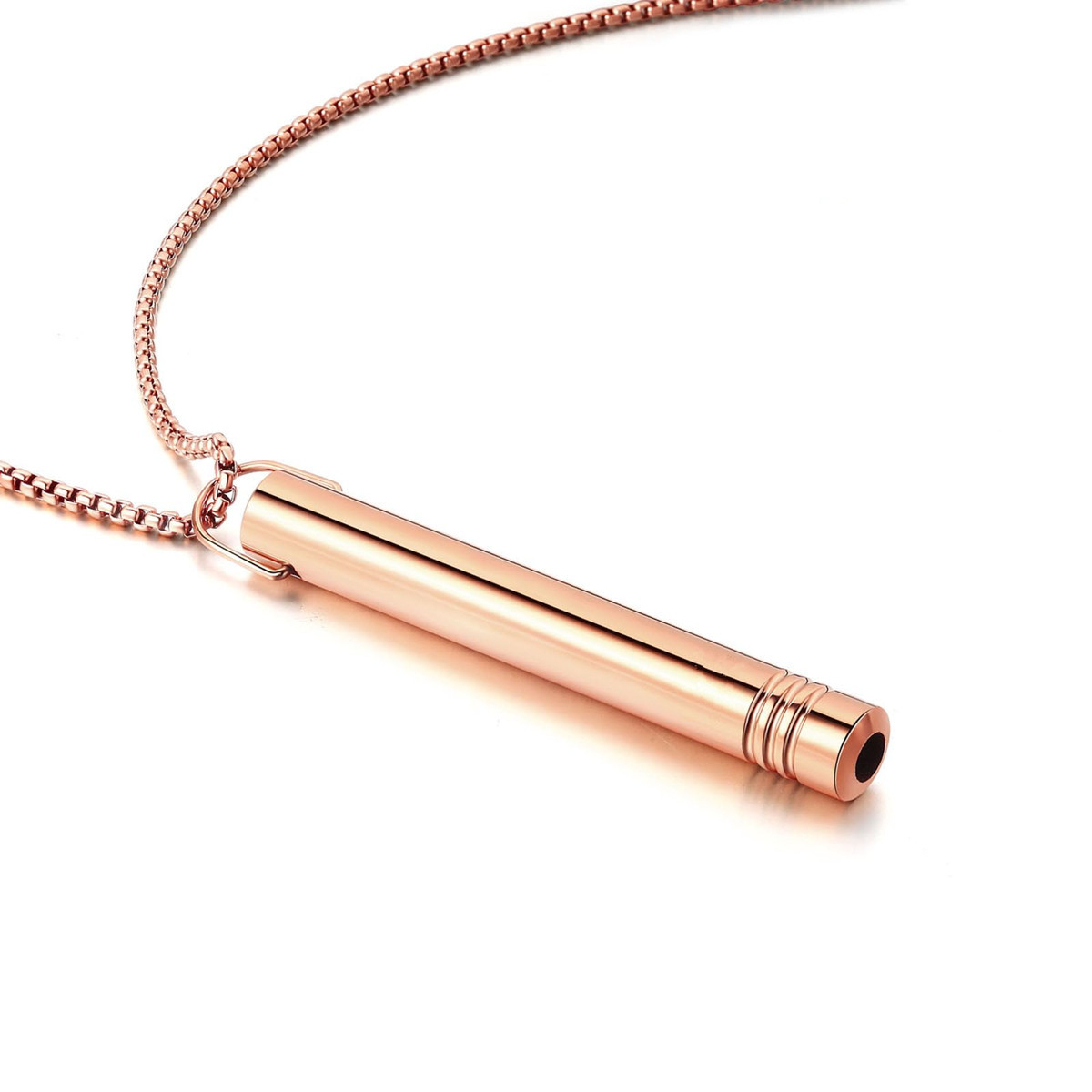 Stainless Steel Whistle Decompression Anxiety Meditation Breathing Titanium Steel Pendant Necklace - 图片 22