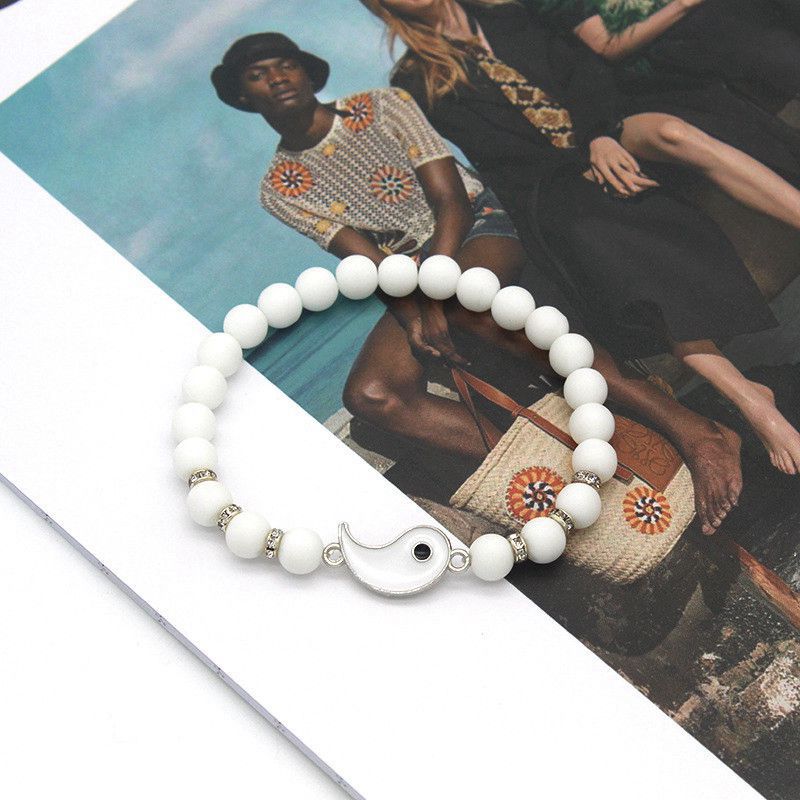Tai Chi Yin Yang Couple Bracelets Alloy Pendant Adjustable Braid Chain Bracelet Necklace Matching Lover Bracelets Necklaces - 图片 17