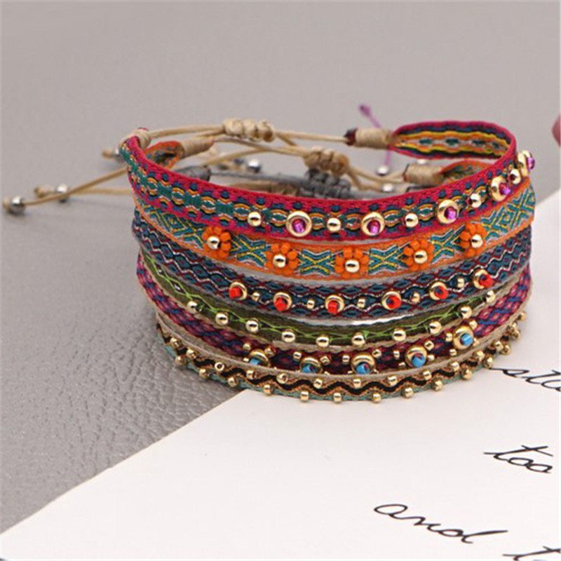 Fabric Bracelet For Women Braided Rope Cloth Bracelets Jewelry 2024Friendship Gift Jewellery Handmade Beads - 图片 22