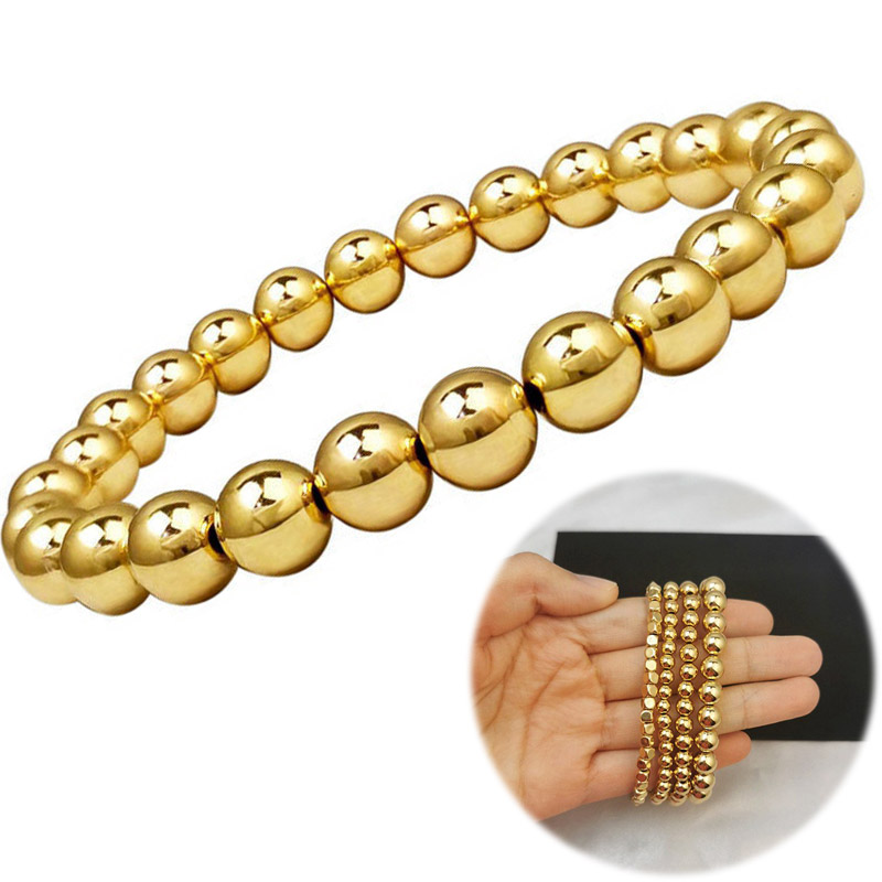 Bohemian Gold Filled Beads Beaded Beaded Stretch Stackable Bracelets Men Women - 图片 11