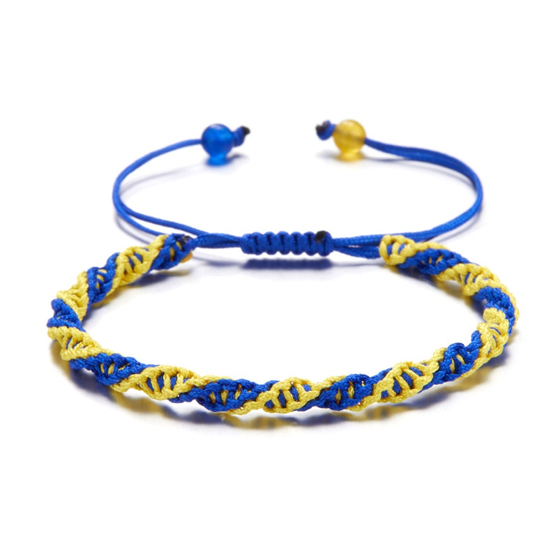 Charm Yellow Blue Ukraine Bracelets For Women Men Handmade Ukrainian Flag Color Woven String Bracelet New Design Couple Jewelry - 图片 4
