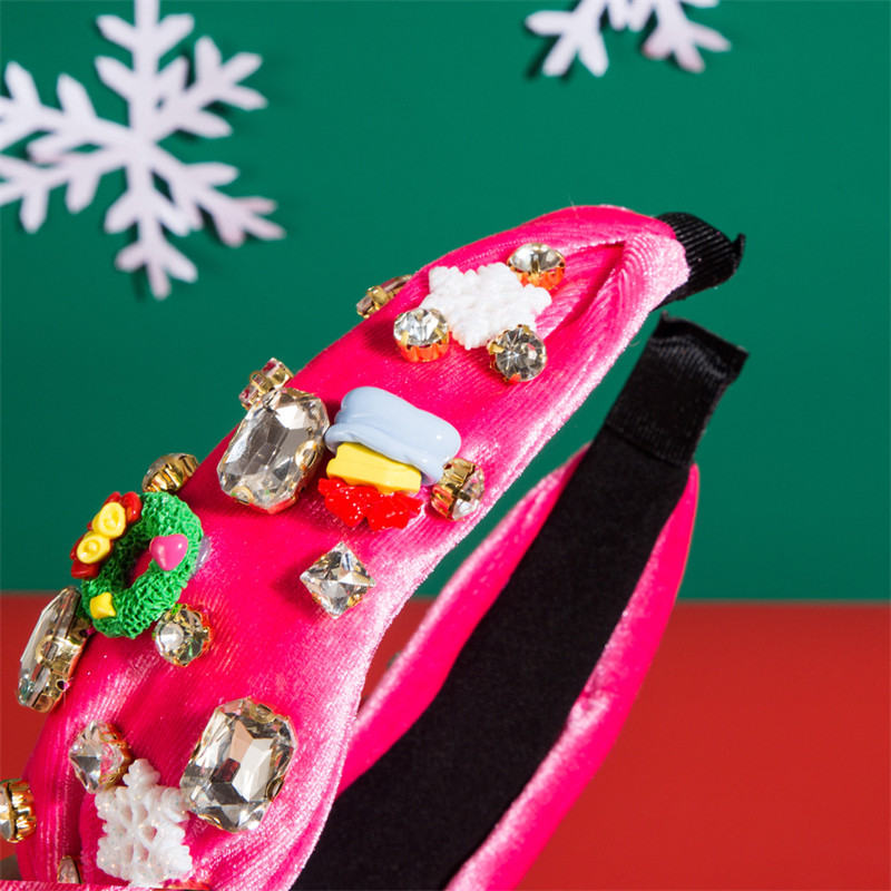 Christmas Headband Flannel Christmas Tree Elderly Snowflake Accessories Holiday Hair Accessories - Image 3