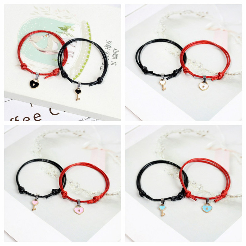 New Fashion Couple Bracelet Stitching Heart Bracelets Women Romantic Valentine's Day present for Lovers - 图片 14