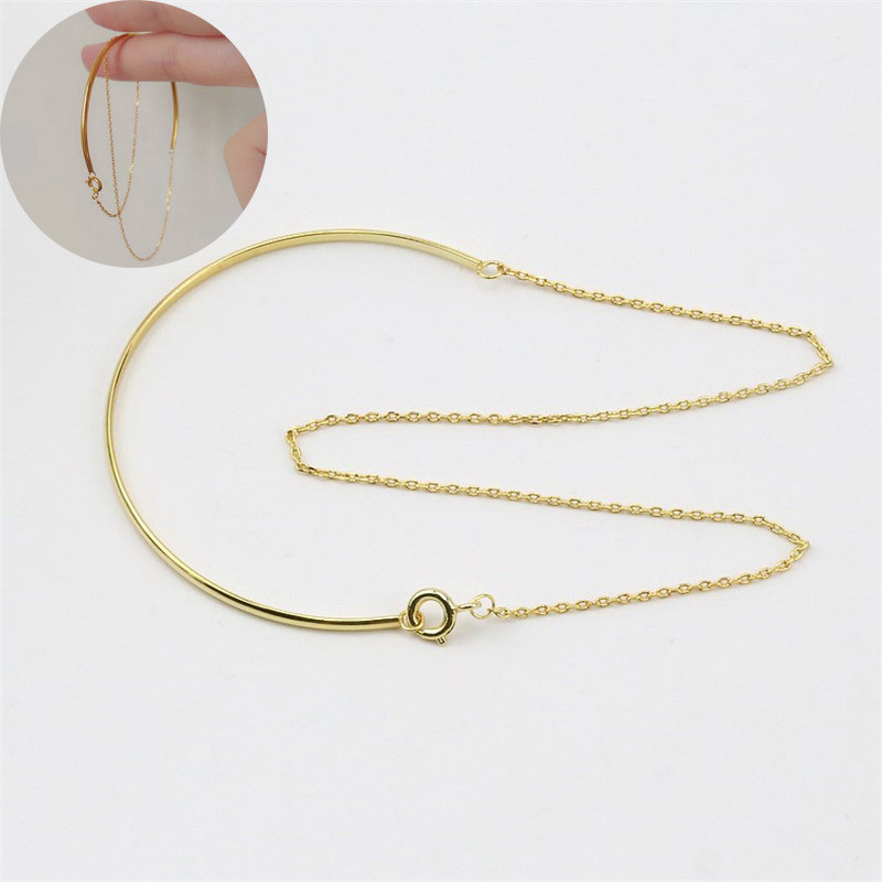 New Simple Gold Minimalist Slim Curved Semi-circular Multi-layer Chain Bracelets For Women - 图片 10