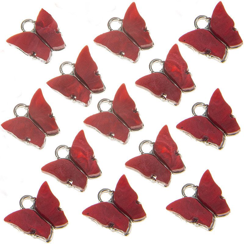 10Pcs Butterfly Charms Enamel Pendants Jewellery Earrings Bracelets Gold Plate - Image 7