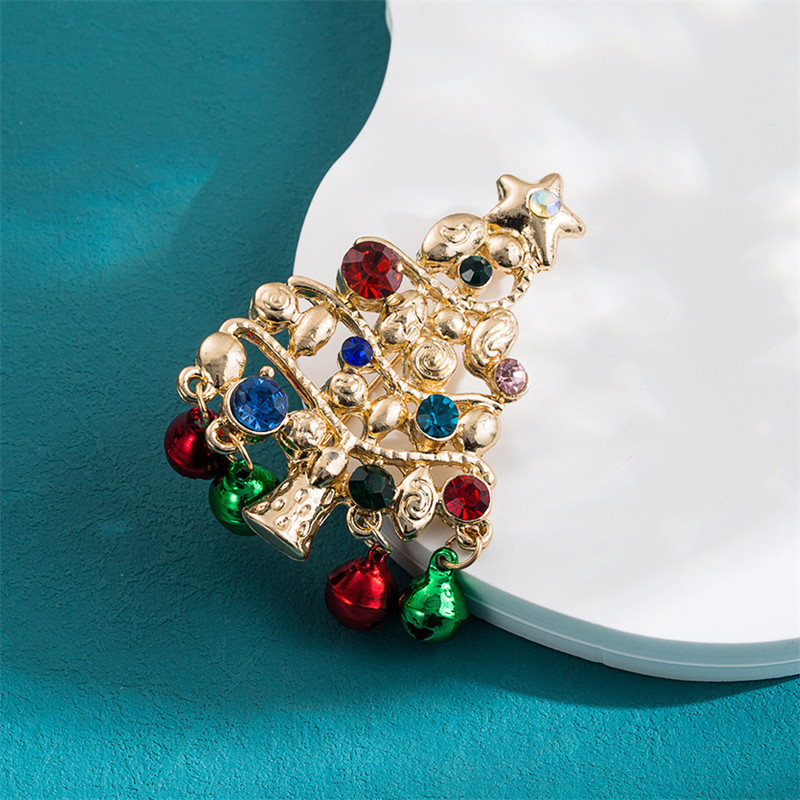Christmas Tree Snowman Accessories Popular Alloy Diamond Oil Drip Brooch - 图片 4