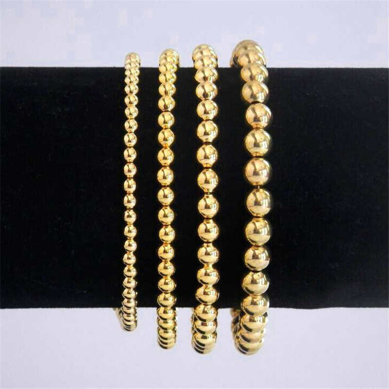 Bohemian Gold Filled Beads Beaded Beaded Stretch Stackable Bracelets Men Women - 图片 6
