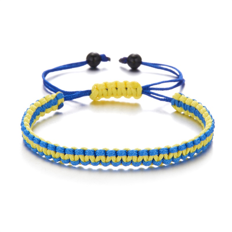 Charm Yellow Blue Ukraine Bracelets For Women Men Handmade Ukrainian Flag Color Woven String Bracelet New Design Couple Jewelry - 图片 6