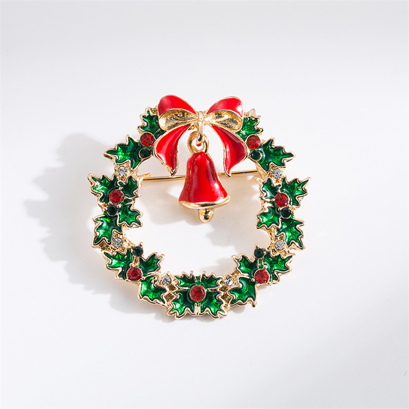 Christmas Tree Snowman Accessories Popular Alloy Diamond Oil Drip Brooch - 图片 5
