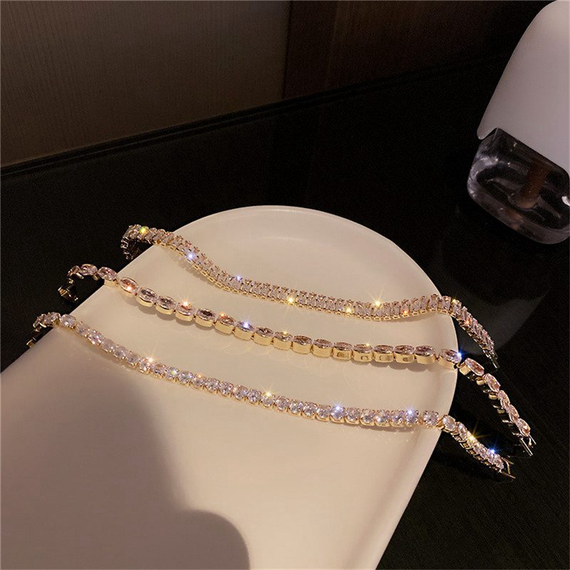 Exquisite Geometry Tennis Bracelets for Female AAA Cubic Zirconia Crystal Bracelets Bead Chain Party Jewelry Accessories Gift - 图片 6