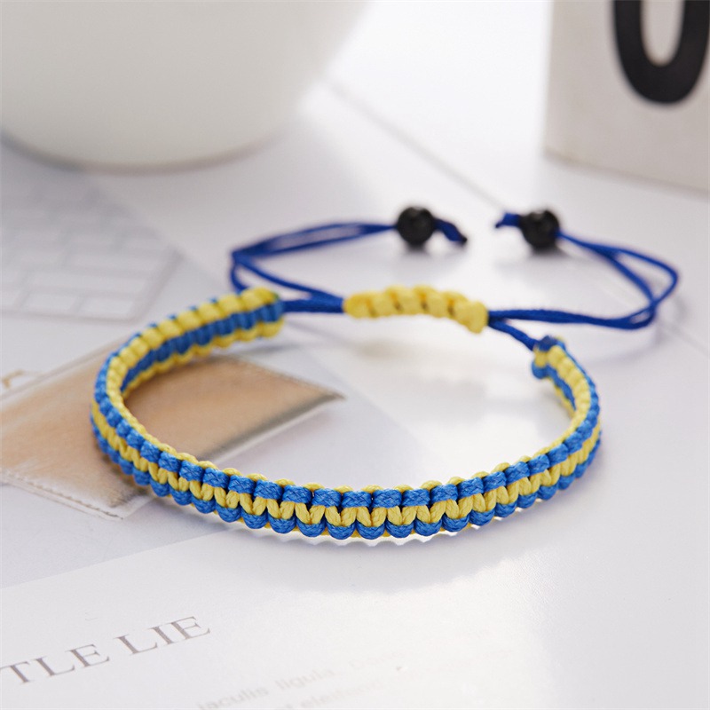 Charm Yellow Blue Ukraine Bracelets For Women Men Handmade Ukrainian Flag Color Woven String Bracelet New Design Couple Jewelry - 图片 7