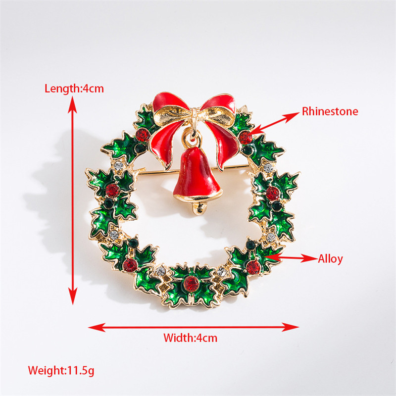 Christmas Tree Snowman Accessories Popular Alloy Diamond Oil Drip Brooch - 图片 6