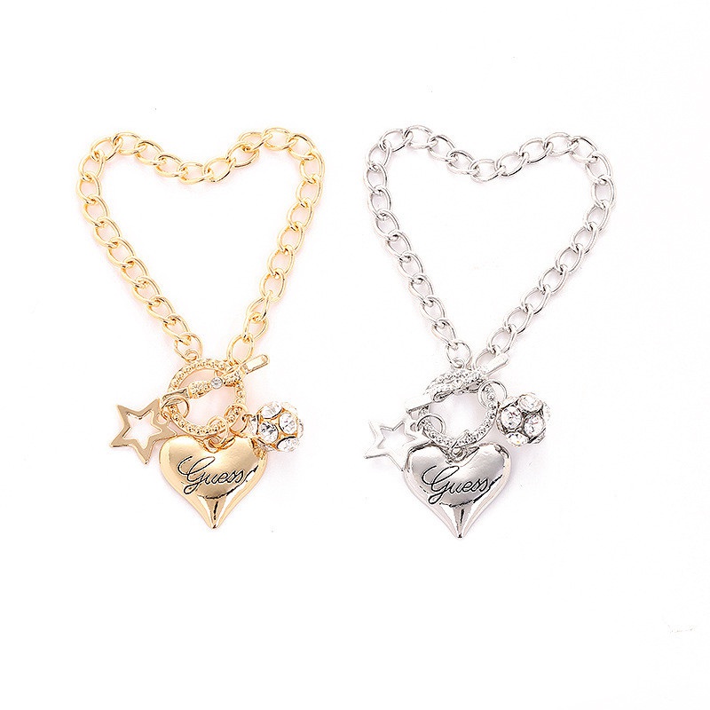 Love Heart Charm Bracelets for Women Gold Silver Color Bracelet&Bangle Jewelry Europe American Style Jewelry - 图片 6