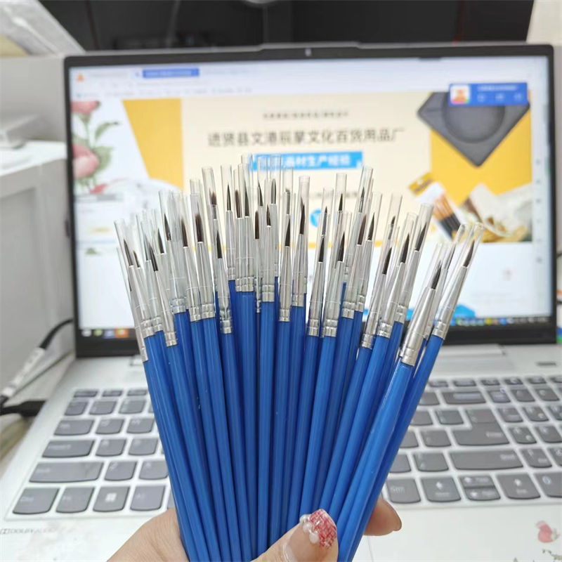 50PC Nylon Hair Flat Brush Watercolor Acrylic Painting Hook Line Pen Digital Oil Painting Brush - Image 7