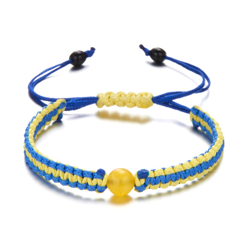 Charm Yellow Blue Ukraine Bracelets For Women Men Handmade Ukrainian Flag Color Woven String Bracelet New Design Couple Jewelry - 图片 8