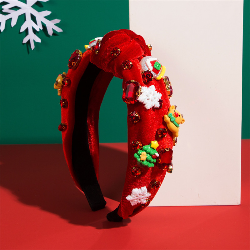 Christmas Headband Flannel Christmas Tree Elderly Snowflake Accessories Holiday Hair Accessories - Image 8