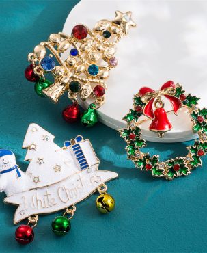 Christmas Tree Snowman Accessories Popular Alloy Diamond Oil Drip Brooch