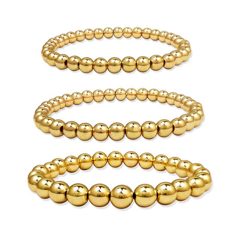Bohemian Gold Filled Beads Beaded Beaded Stretch Stackable Bracelets Men Women - 图片 9