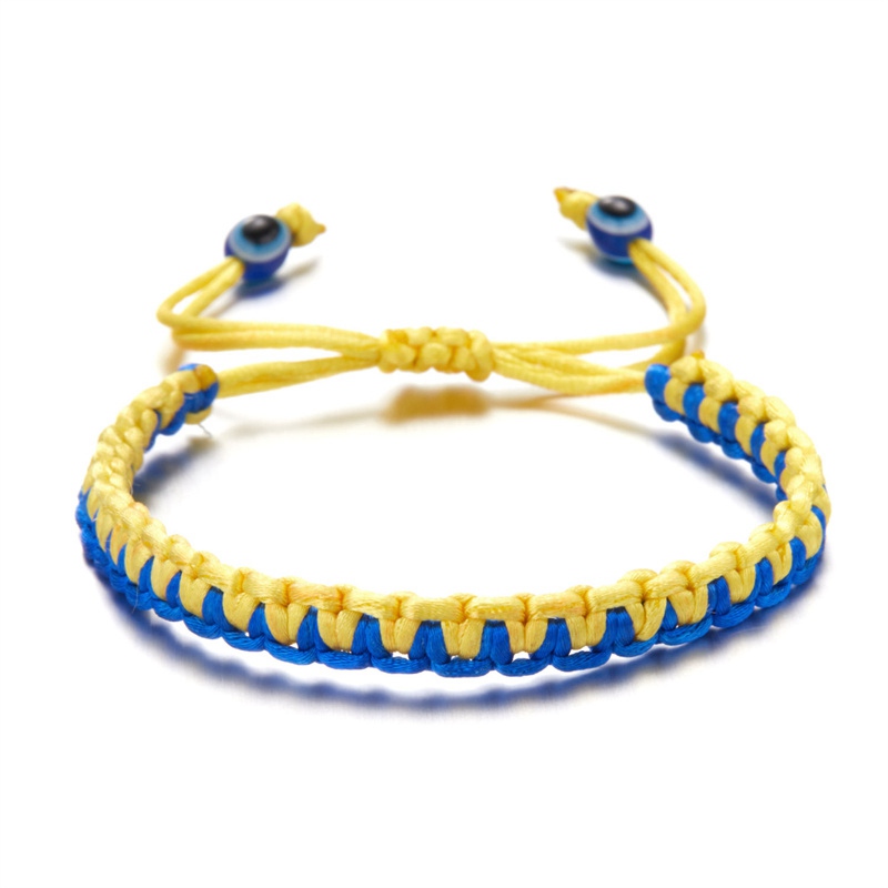 Charm Yellow Blue Ukraine Bracelets For Women Men Handmade Ukrainian Flag Color Woven String Bracelet New Design Couple Jewelry - 图片 9