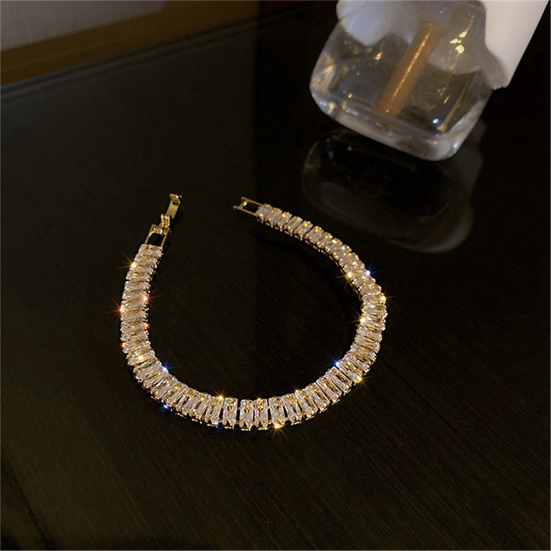 Exquisite Geometry Tennis Bracelets for Female AAA Cubic Zirconia Crystal Bracelets Bead Chain Party Jewelry Accessories Gift - 图片 9