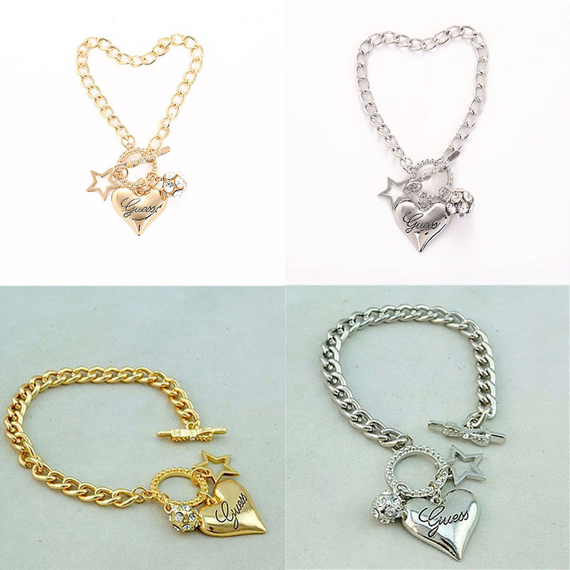 Love Heart Charm Bracelets for Women Gold Silver Color Bracelet&Bangle Jewelry Europe American Style Jewelry - 图片 13