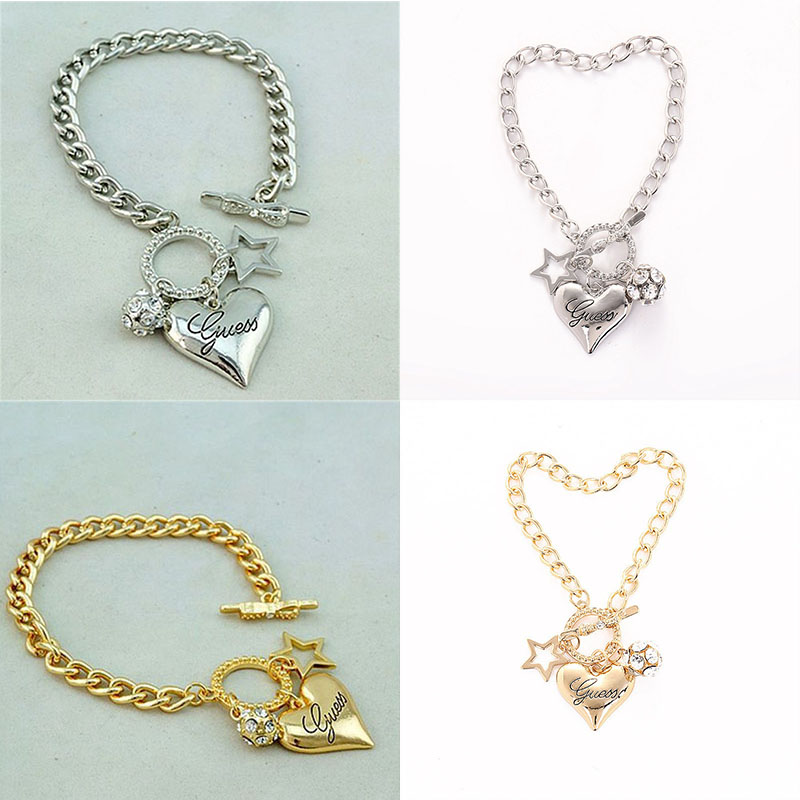 Love Heart Charm Bracelets for Women Gold Silver Color Bracelet&Bangle Jewelry Europe American Style Jewelry - 图片 14