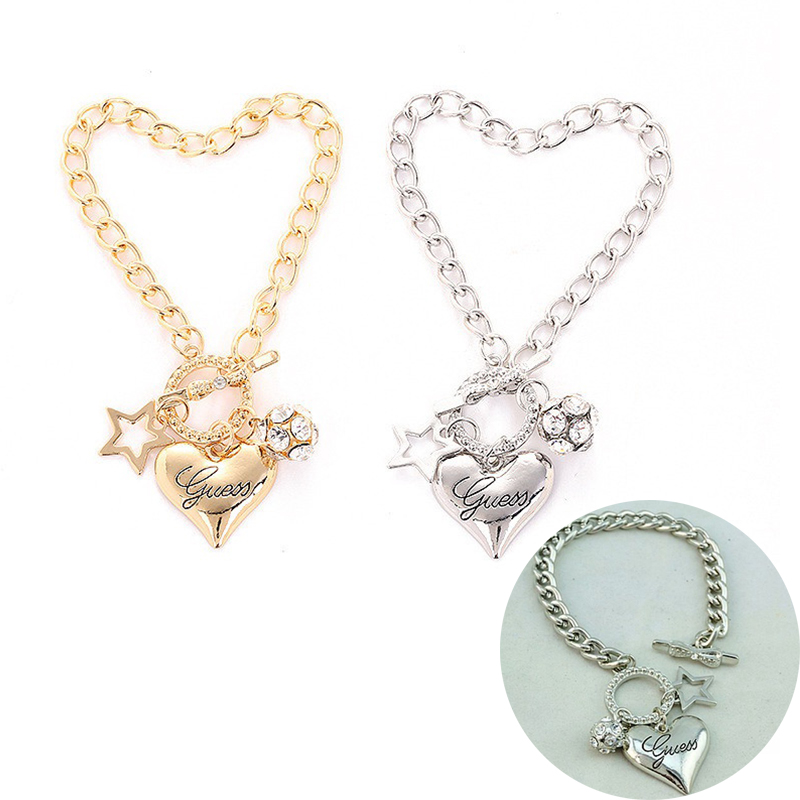 Love Heart Charm Bracelets for Women Gold Silver Color Bracelet&Bangle Jewelry Europe American Style Jewelry - 图片 16