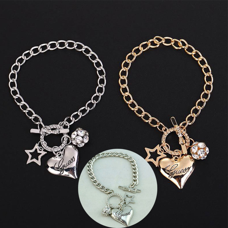 Love Heart Charm Bracelets for Women Gold Silver Color Bracelet&Bangle Jewelry Europe American Style Jewelry - 图片 15