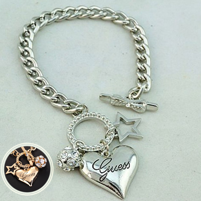 Love Heart Charm Bracelets for Women Gold Silver Color Bracelet&Bangle Jewelry Europe American Style Jewelry - 图片 19