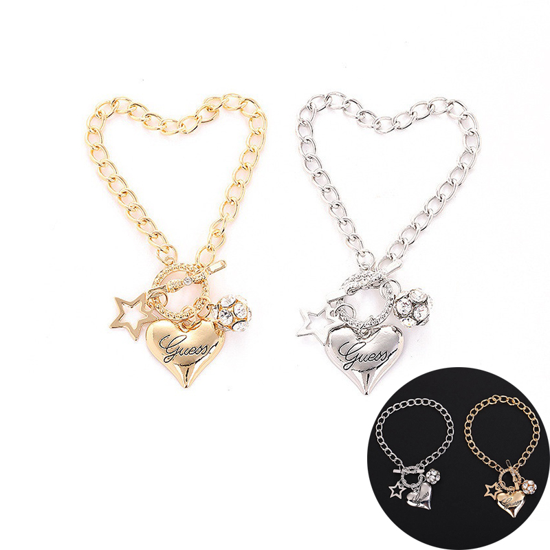 Love Heart Charm Bracelets for Women Gold Silver Color Bracelet&Bangle Jewelry Europe American Style Jewelry - 图片 12