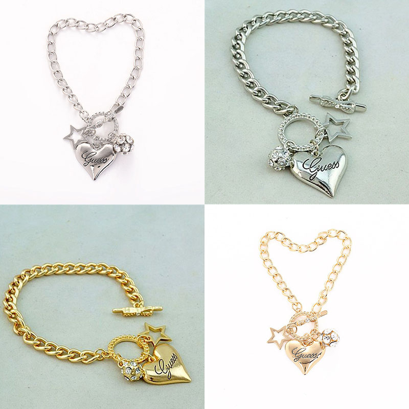 Love Heart Charm Bracelets for Women Gold Silver Color Bracelet&Bangle Jewelry Europe American Style Jewelry - 图片 8