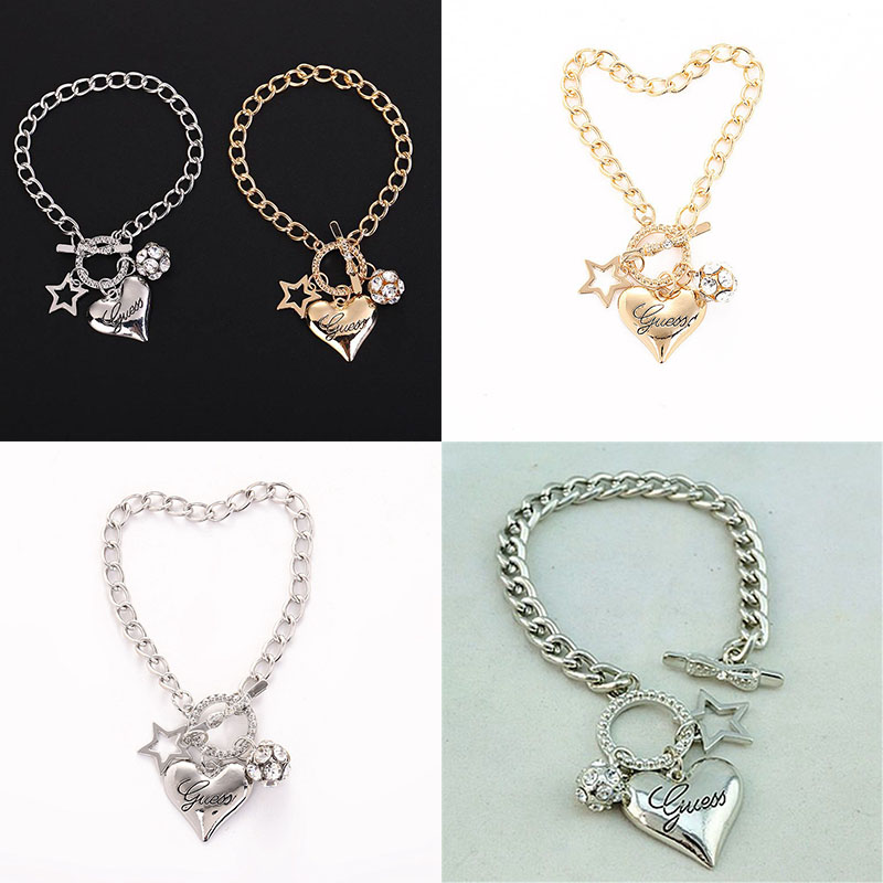 Love Heart Charm Bracelets for Women Gold Silver Color Bracelet&Bangle Jewelry Europe American Style Jewelry - 图片 9